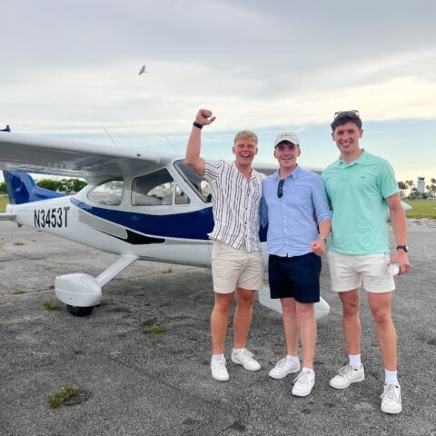 Friends on an Airplane Tour in Miami