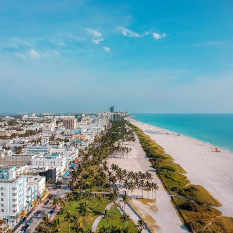 Miami Beach aerial views from air tour
