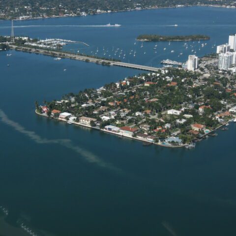 Aerial view of Miami islands from Magic Air Tours airplane tour – best air tour in Miami