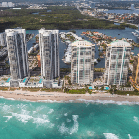 Miami Beach View from Helicopter