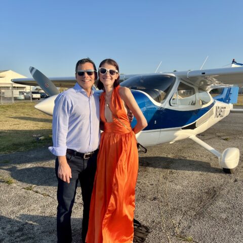 Elegant Couple on an Airplane Tour in Miami