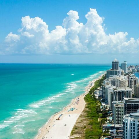 Miami Beach aerial views from air tour